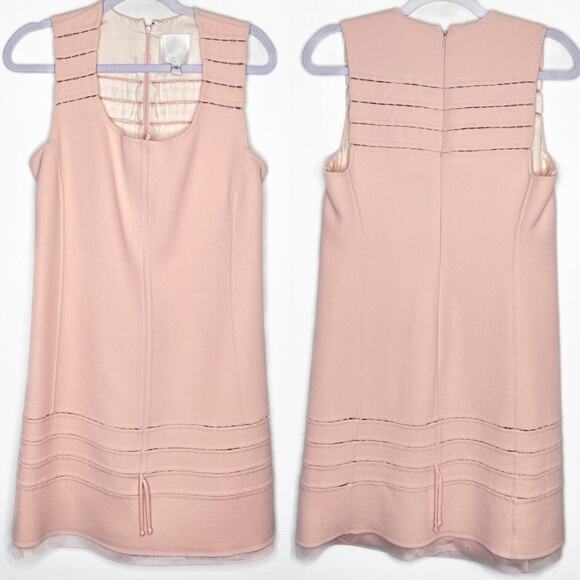 CHADO Ralph Rucci Haute Couture Sleeveless Pink Wool Shift Cocktail Dress 12